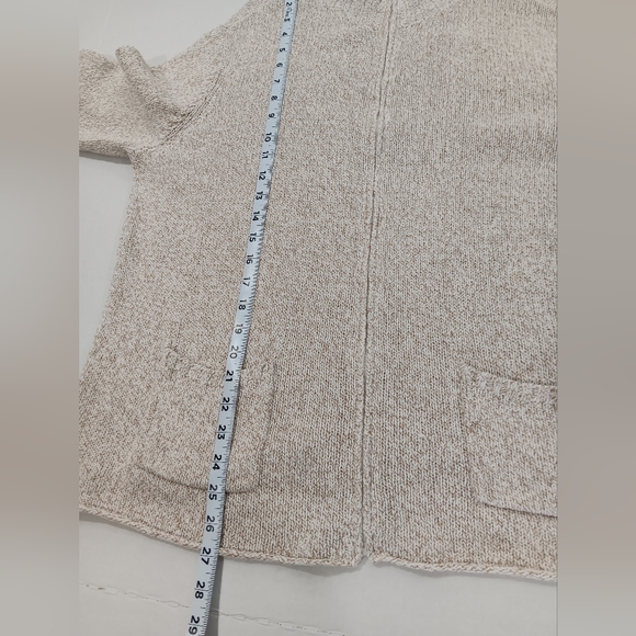 Eileen Fisher Woman (Size 1X) Cream Color, Zip Down Turtleneck Sweater - Picture 7 of 7